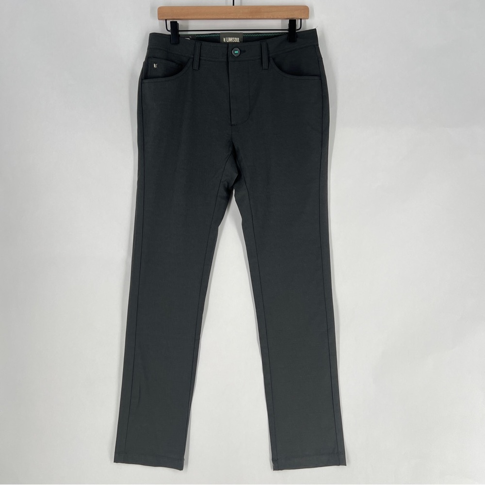 LINKSOUL Men's 5-Pocket Boardwalker Pant Black 4-Way Stretch Quick Dry Size 30